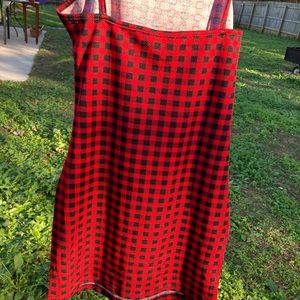 Red and Black Checkered Body-con Dress
